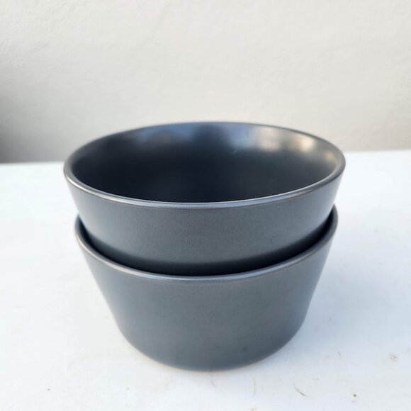 NEW Set of 2 Stone Lain Stoneware Round bowls Dinnerware Gray Replacement Matte - Picture 3 of 9